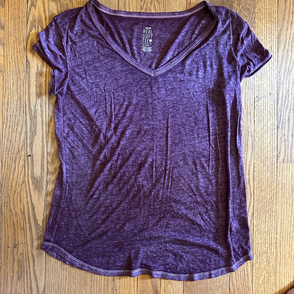 Women's Purple V-Neck Top